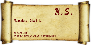 Mauks Solt névjegykártya